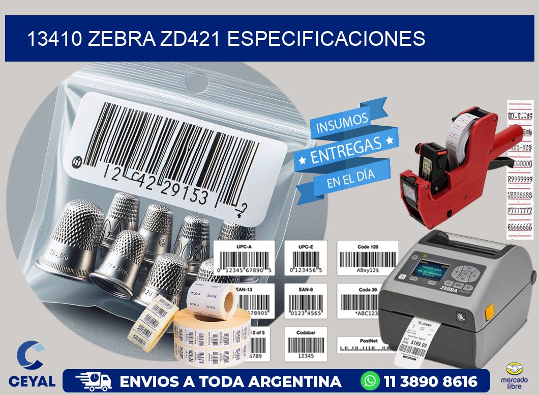 13410 Zebra ZD421 especificaciones