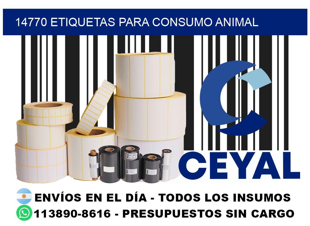 14770 Etiquetas para consumo animal