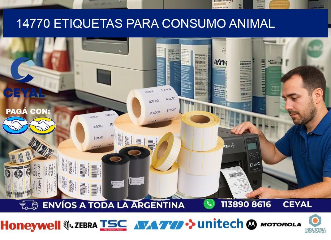 14770 Etiquetas para consumo animal