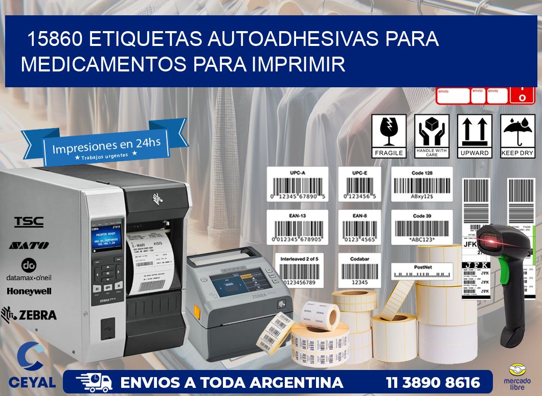 15860 Etiquetas autoadhesivas para medicamentos para imprimir