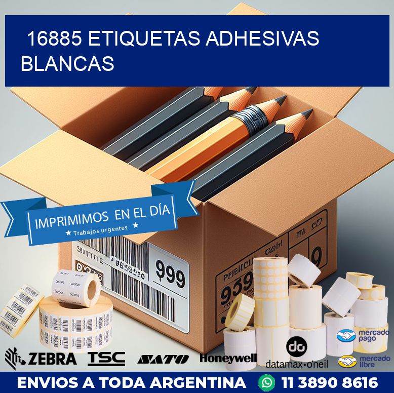 16885 etiquetas adhesivas blancas