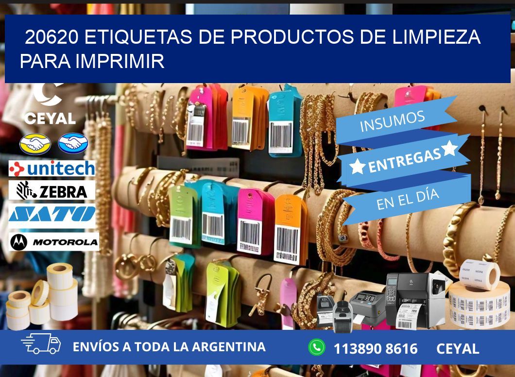 20620 Etiquetas de productos de limpieza para Imprimir