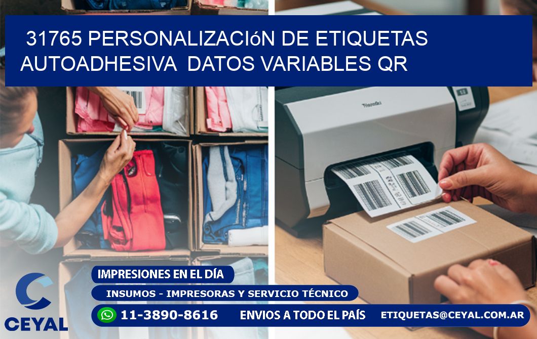 31765 Personalización de etiquetas autoadhesiva datos variables QR