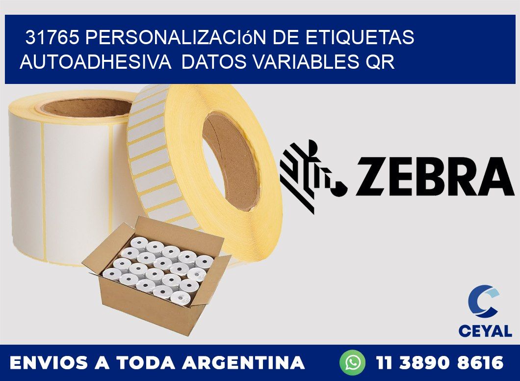 31765 Personalización de etiquetas autoadhesiva datos variables QR