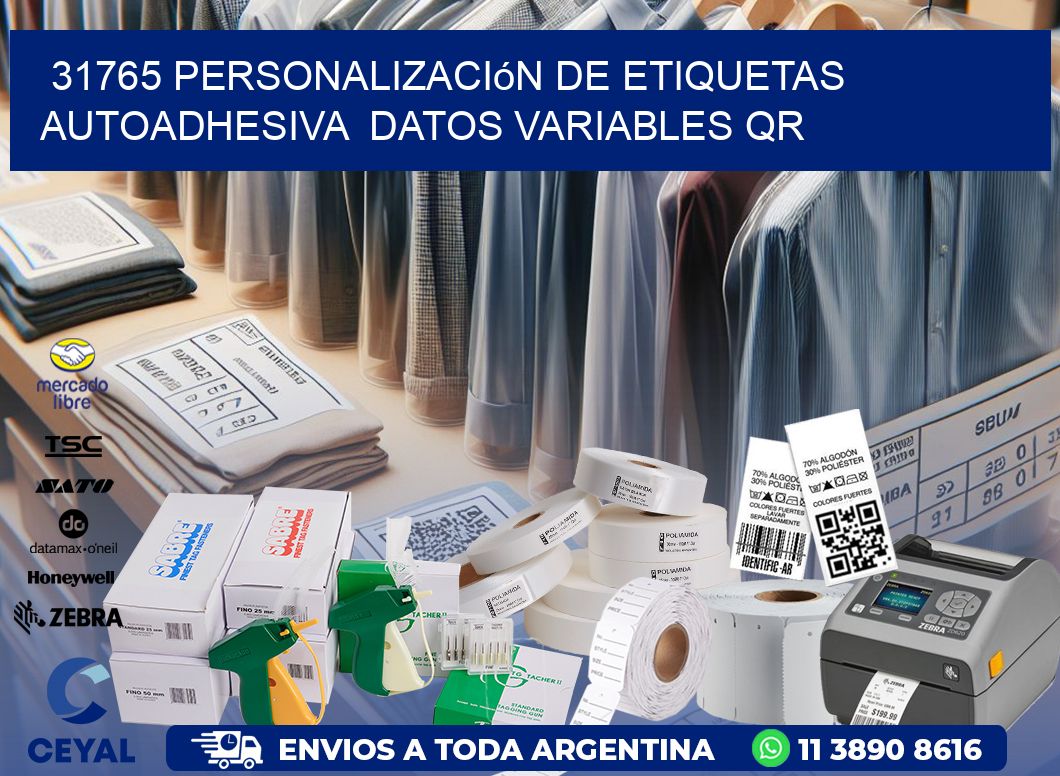 31765 Personalización de etiquetas autoadhesiva datos variables QR