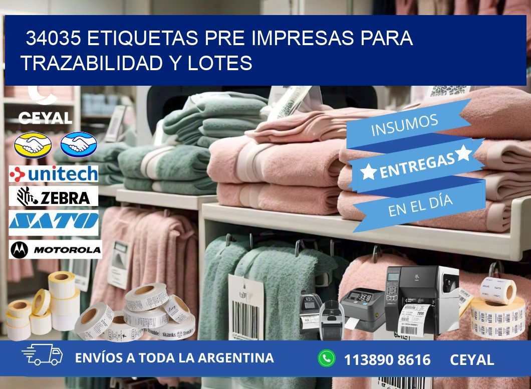 34035 etiquetas pre impresas para trazabilidad y lotes