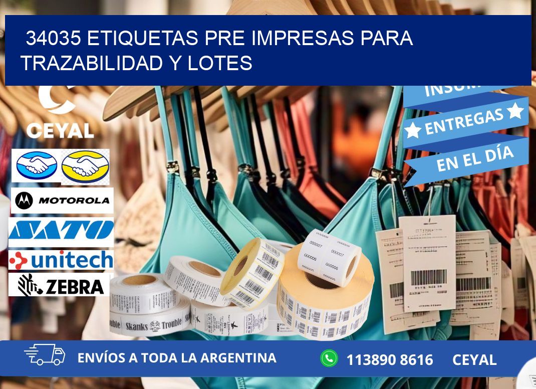 34035 etiquetas pre impresas para trazabilidad y lotes