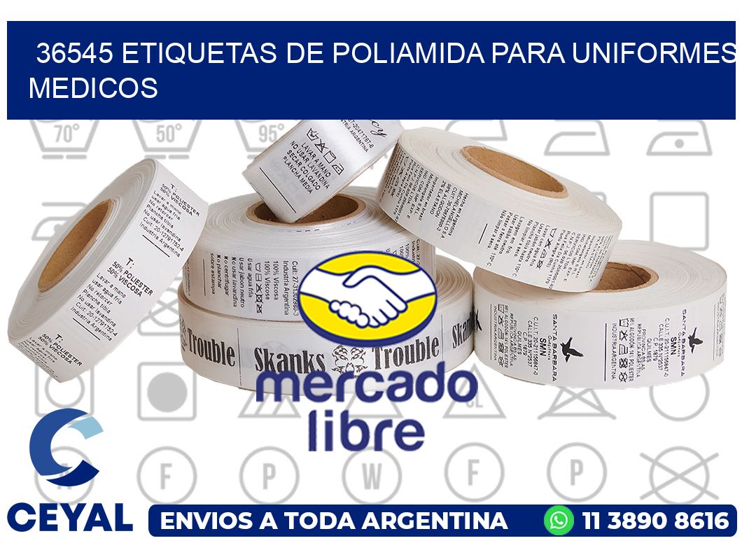 36545 Etiquetas de poliamida para uniformes medicos