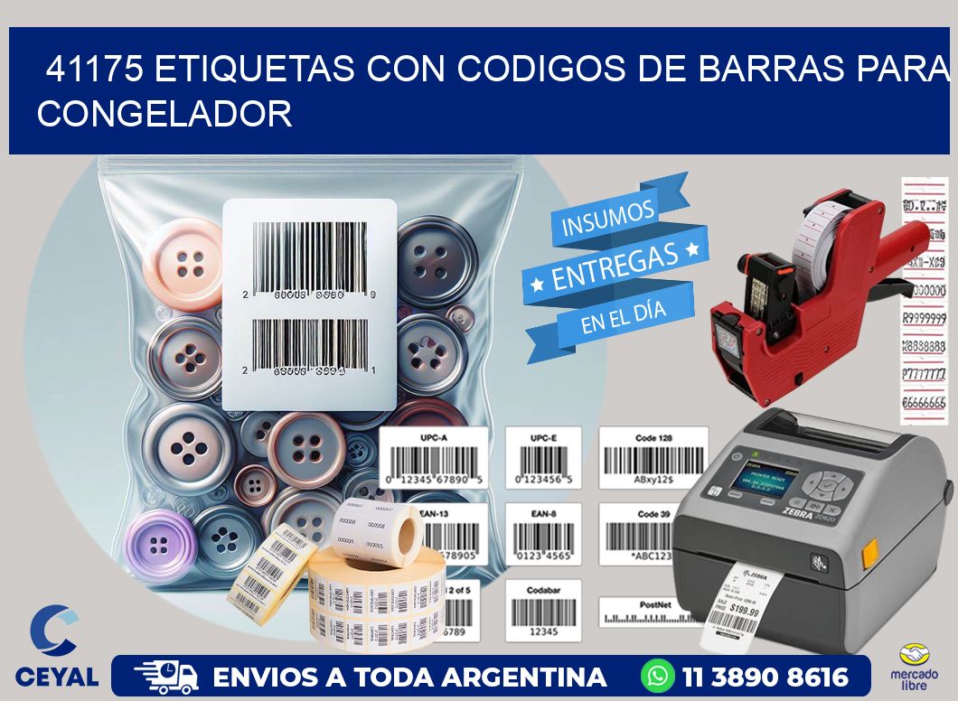 41175 Etiquetas con codigos de barras para congelador