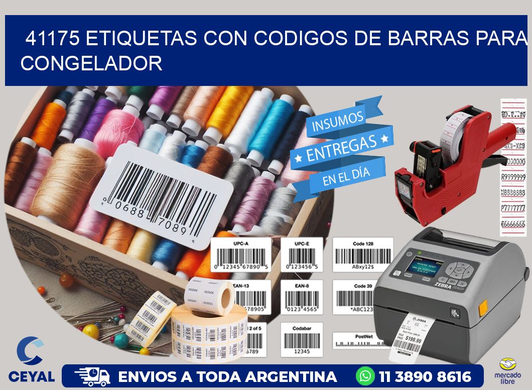 41175 Etiquetas con codigos de barras para congelador