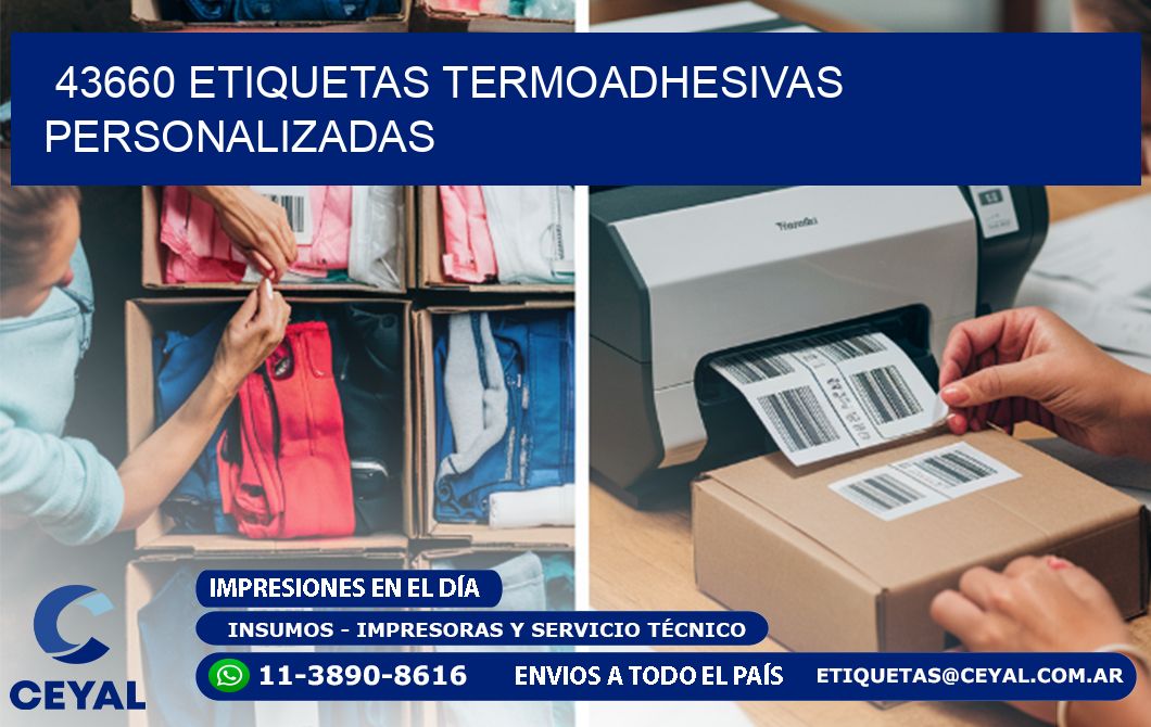 43660 Etiquetas termoadhesivas personalizadas