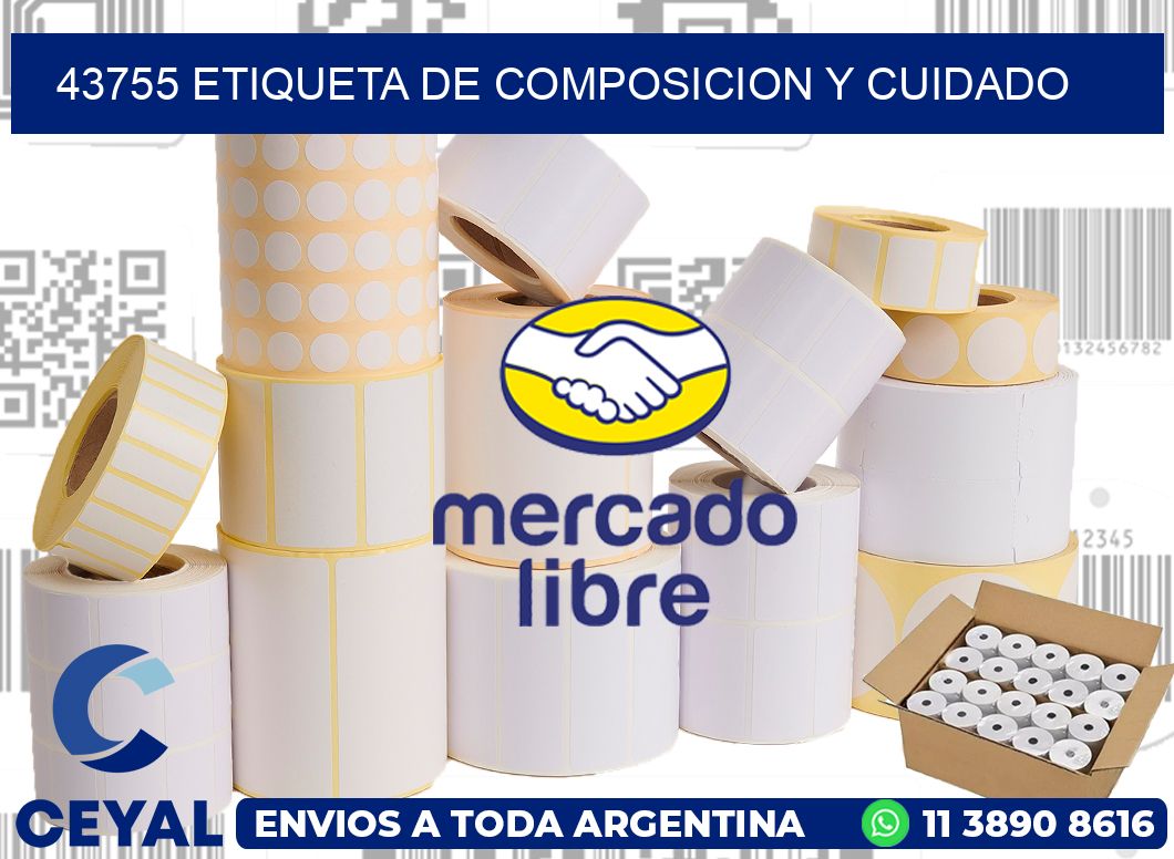 43755 etiqueta de composicion y cuidado