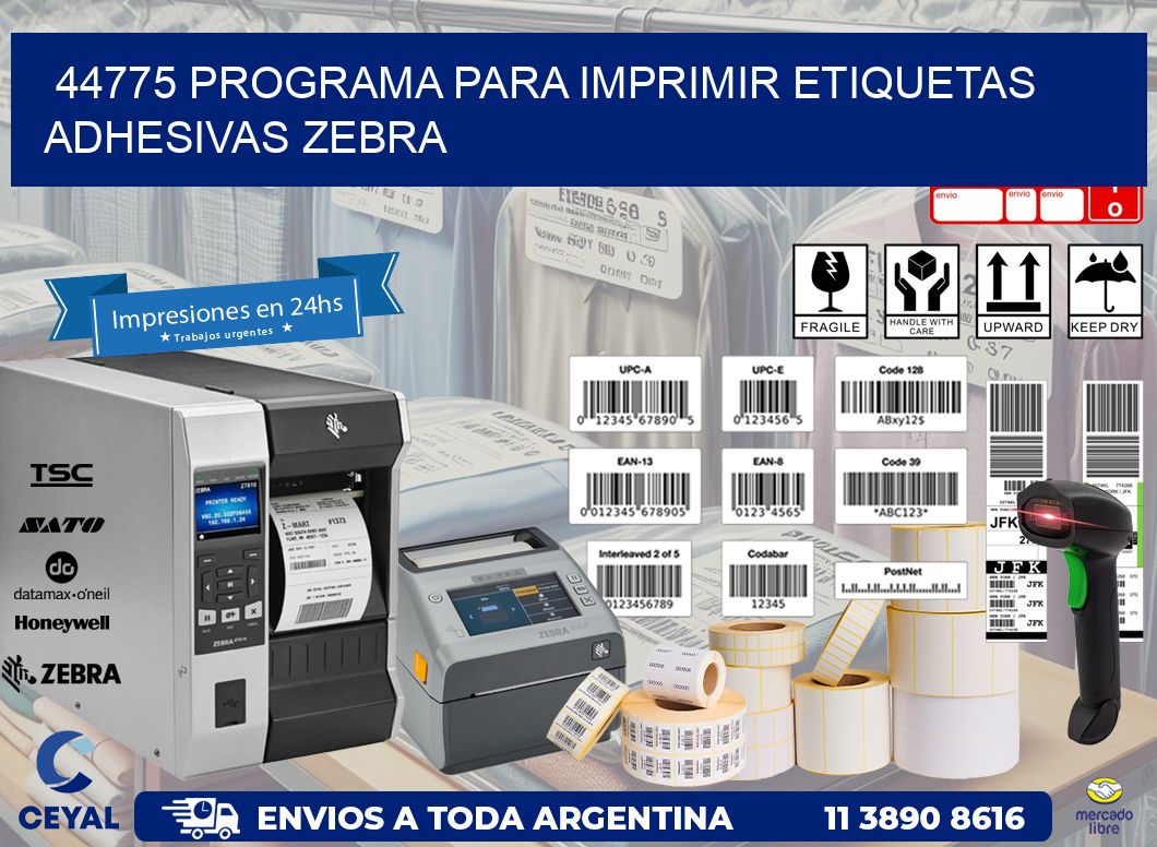 44775 Programa para imprimir etiquetas adhesivas zebra