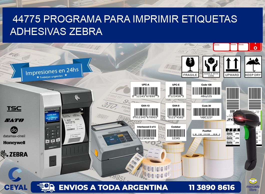 44775 Programa para imprimir etiquetas adhesivas zebra