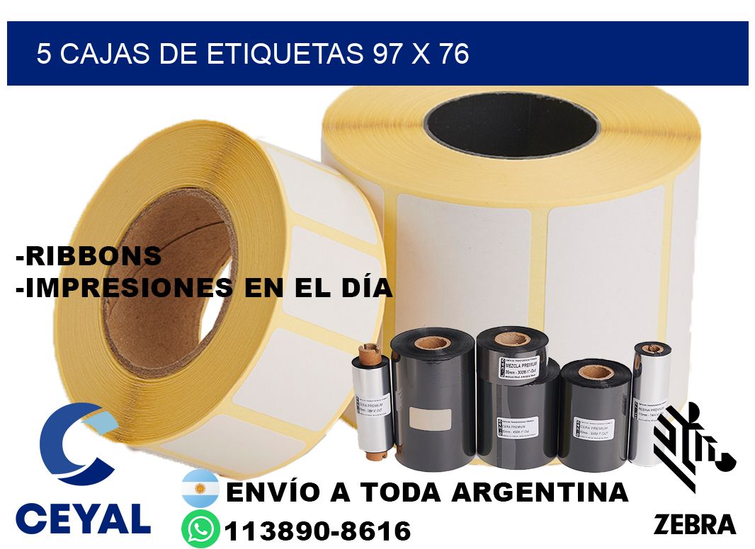 5 cajas de etiquetas 97 x 76