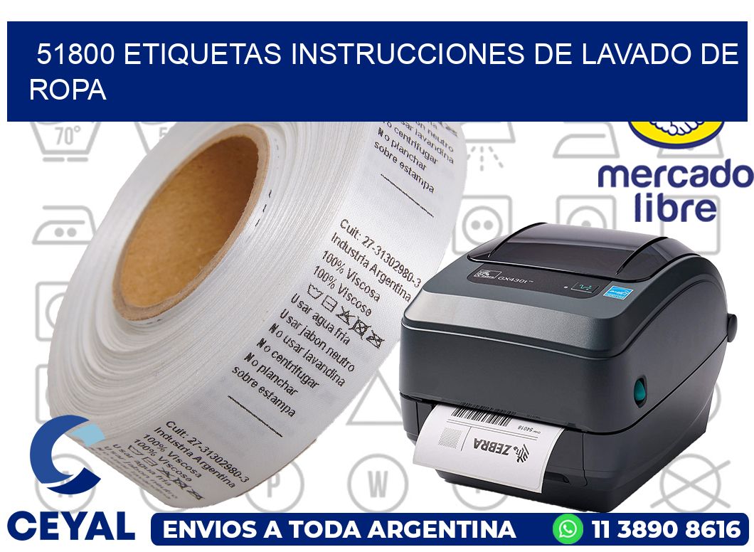 51800 etiquetas instrucciones de lavado de ropa