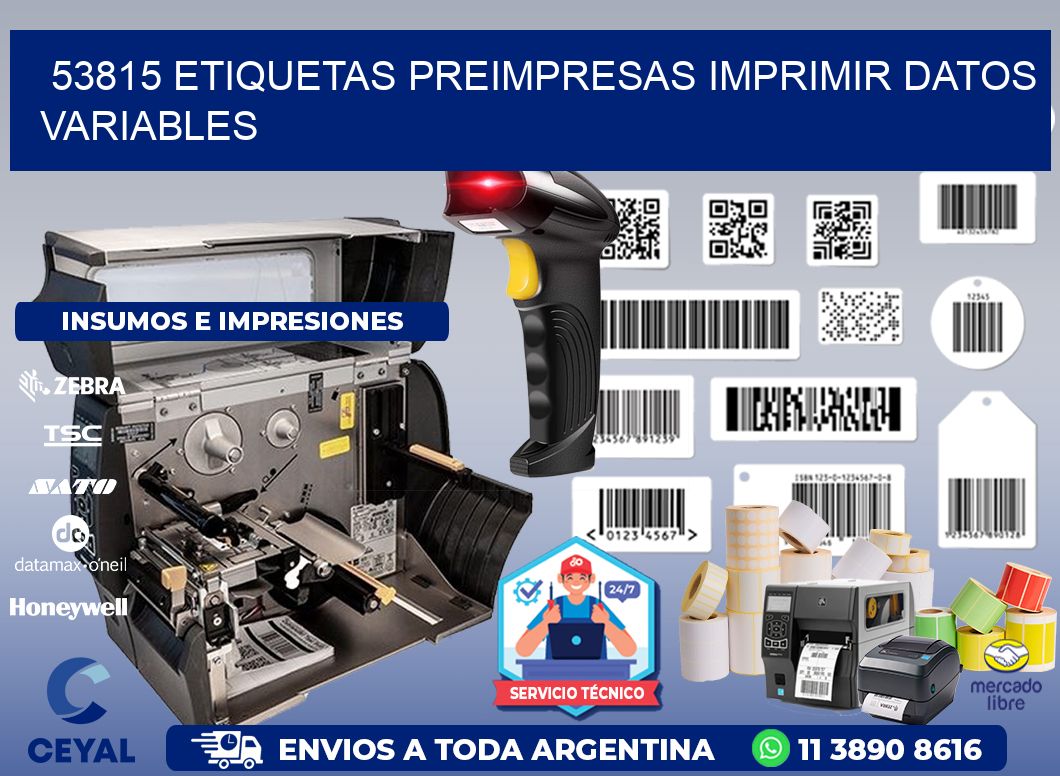 53815 Etiquetas preimpresas imprimir datos variables