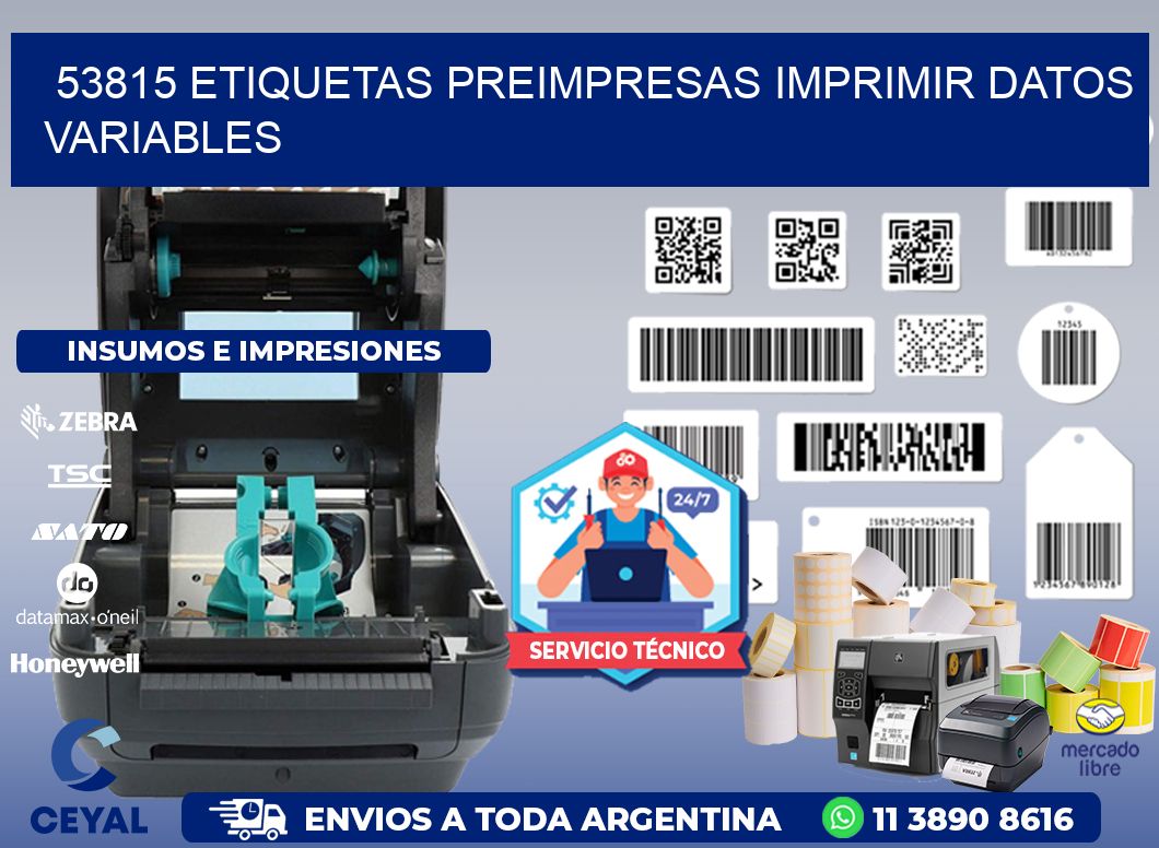 53815 Etiquetas preimpresas imprimir datos variables