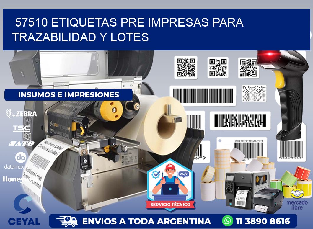 57510 etiquetas pre impresas para trazabilidad y lotes