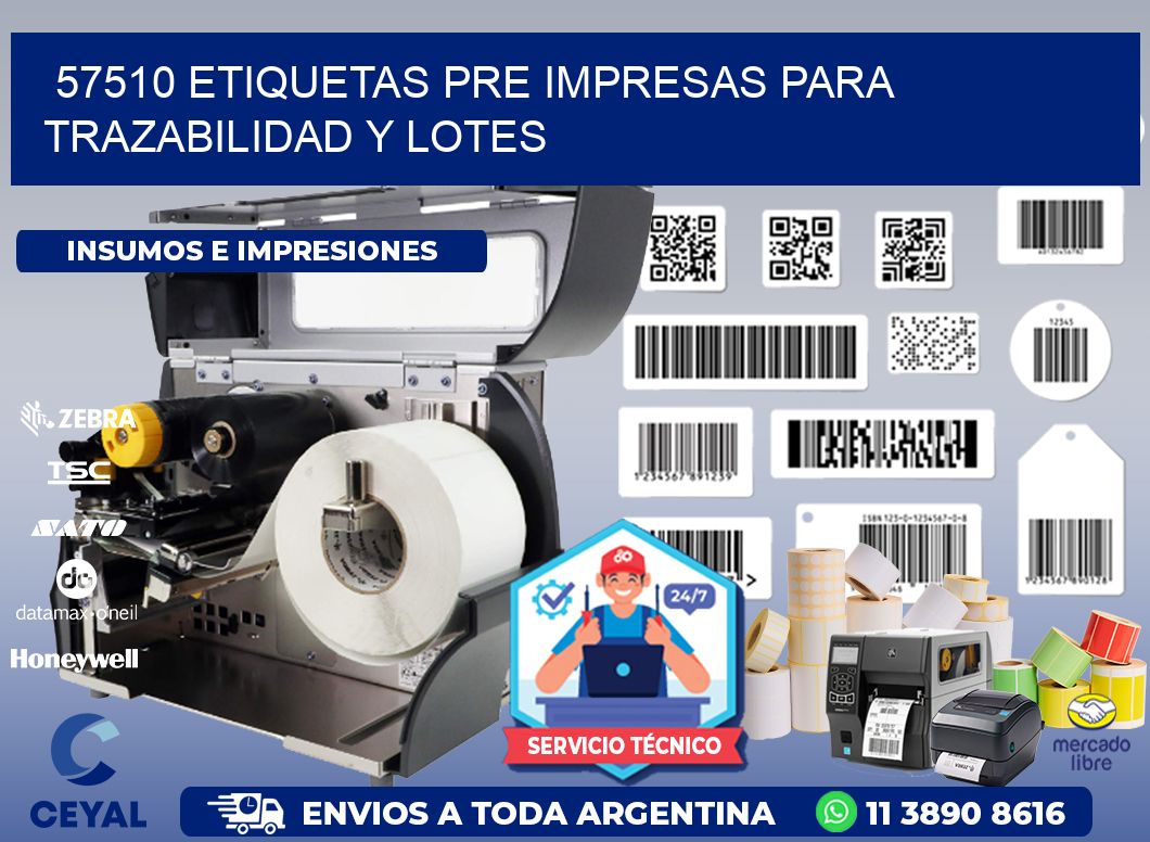 57510 etiquetas pre impresas para trazabilidad y lotes