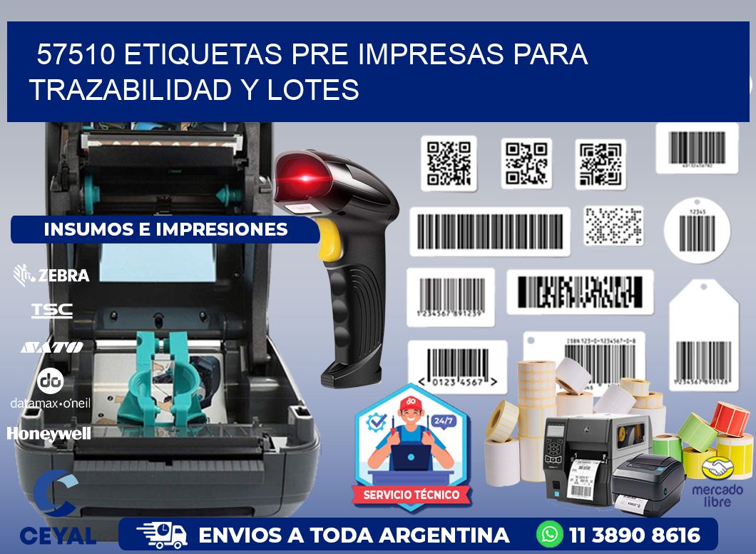57510 etiquetas pre impresas para trazabilidad y lotes