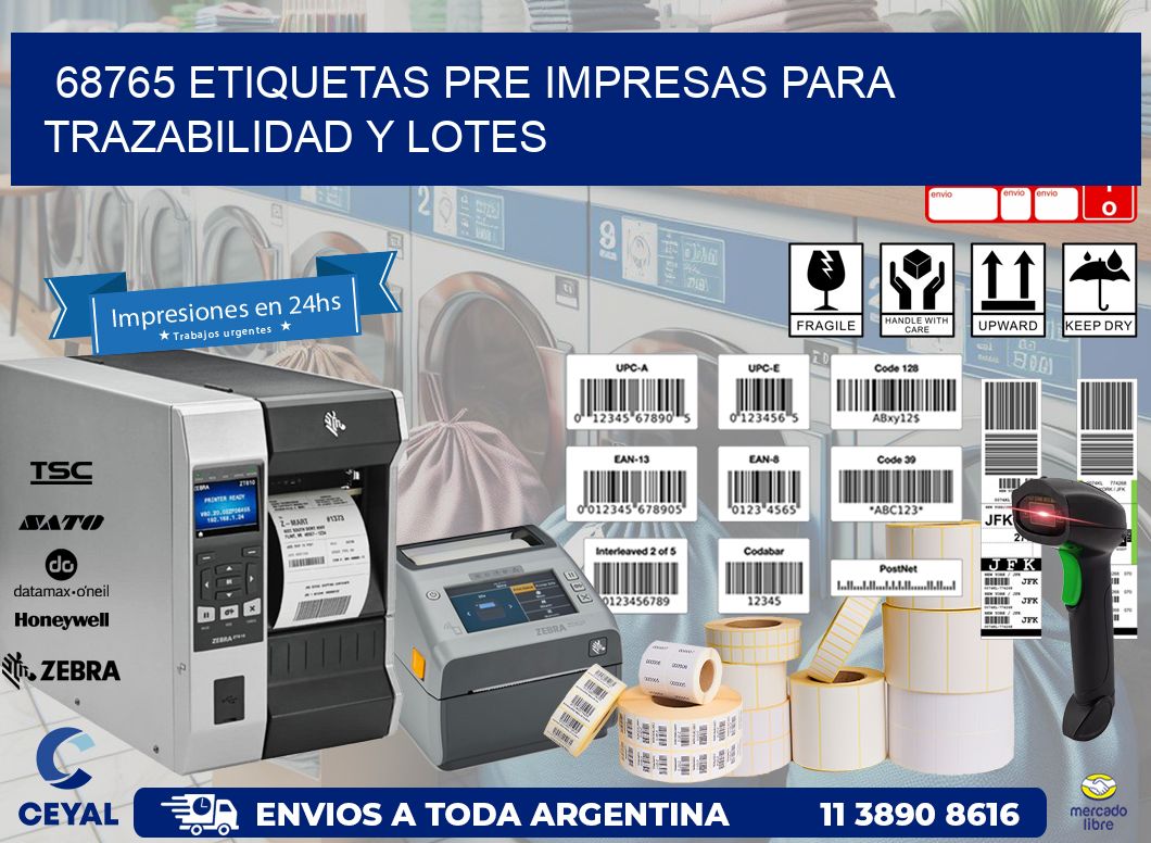68765 etiquetas pre impresas para trazabilidad y lotes