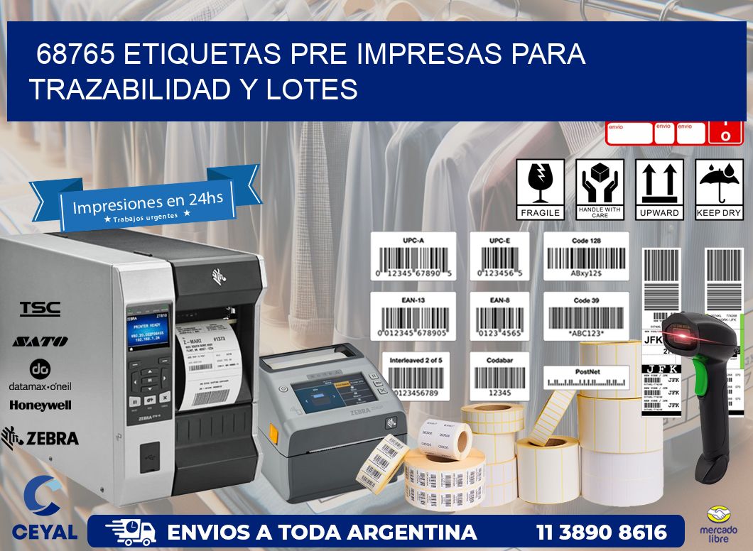 68765 etiquetas pre impresas para trazabilidad y lotes