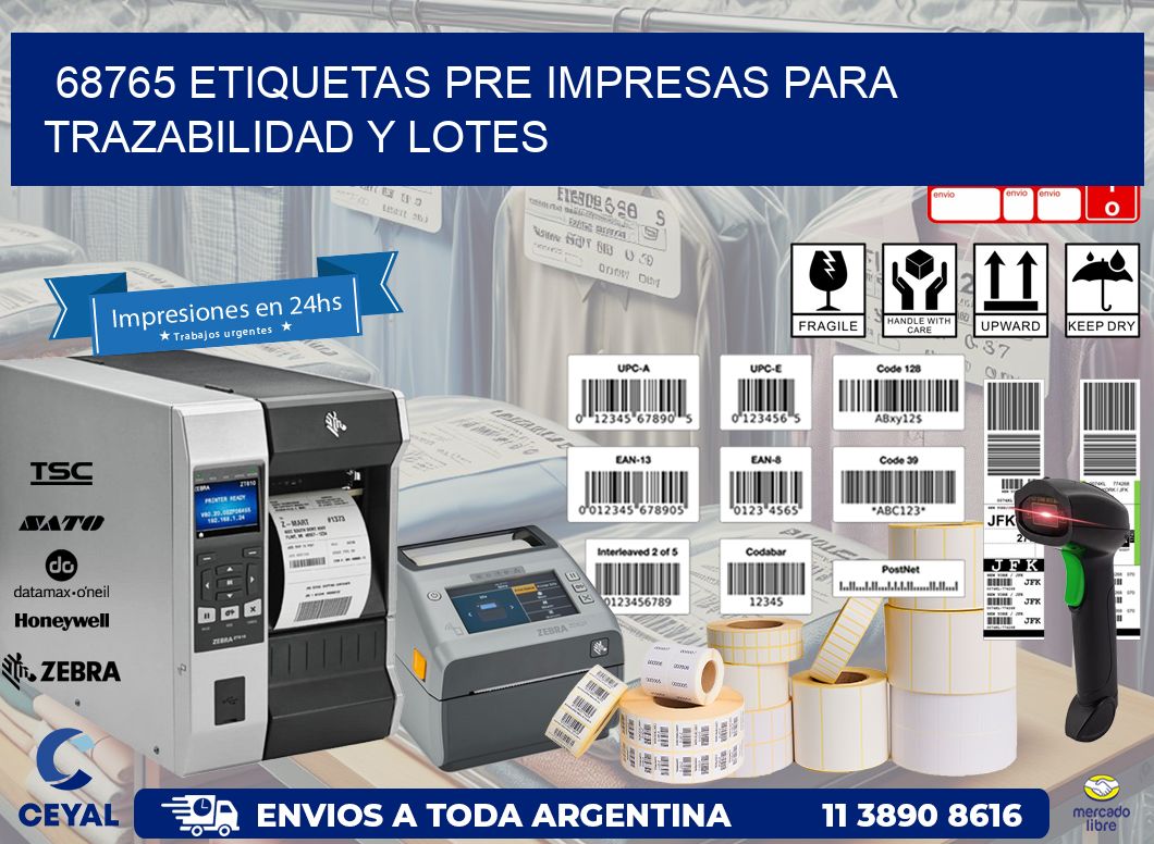 68765 etiquetas pre impresas para trazabilidad y lotes