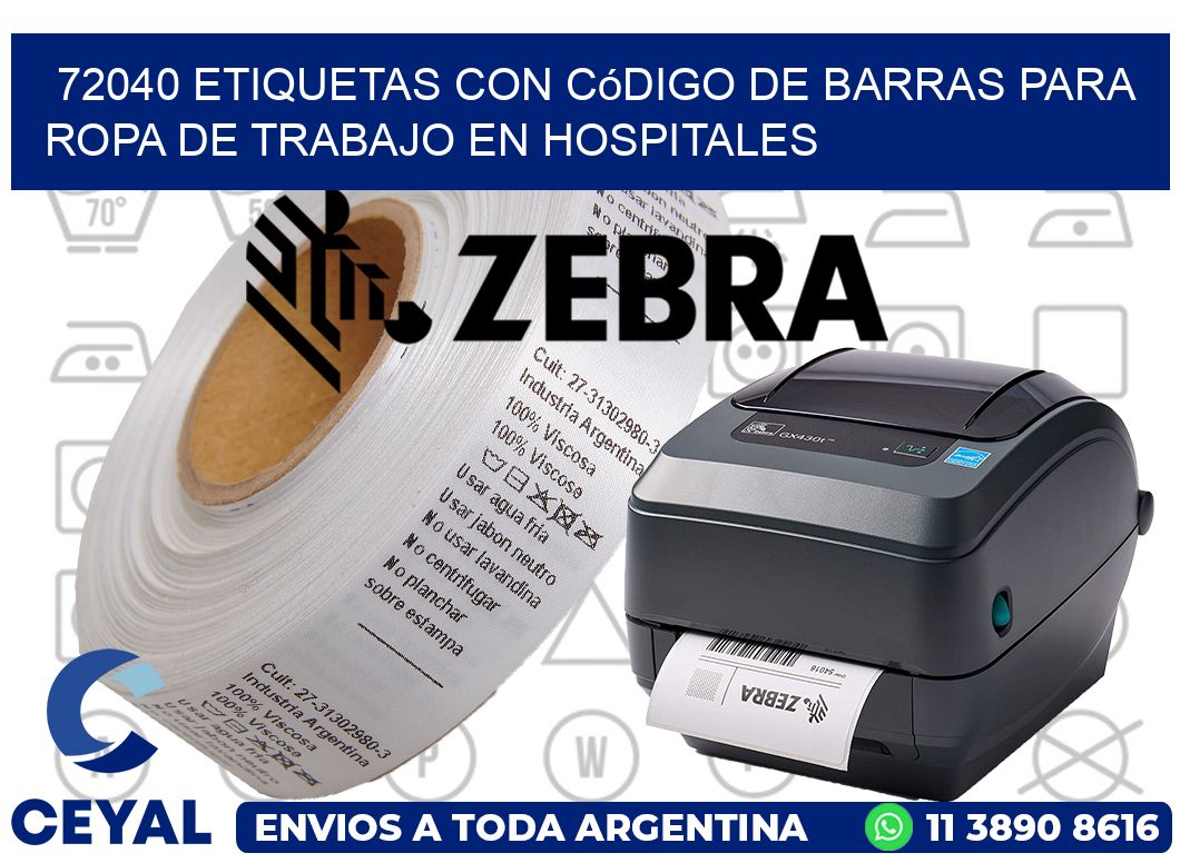 72040 Etiquetas con código de barras para ropa de trabajo en hospitales