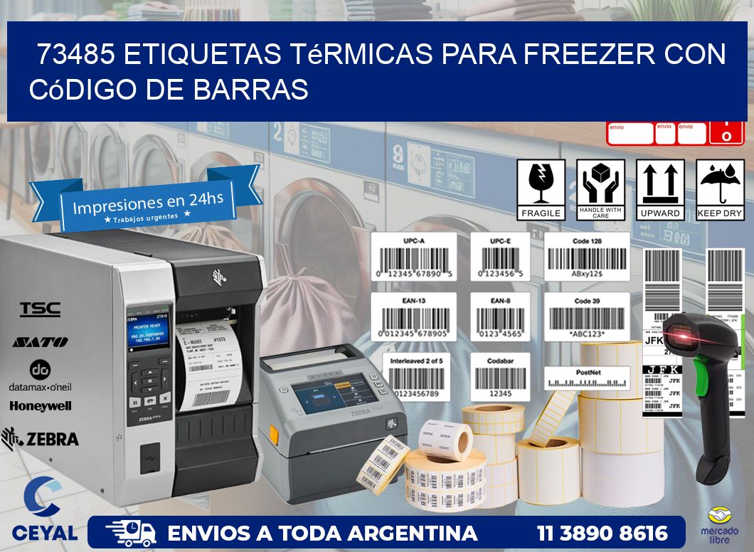 73485 etiquetas térmicas para freezer con código de barras