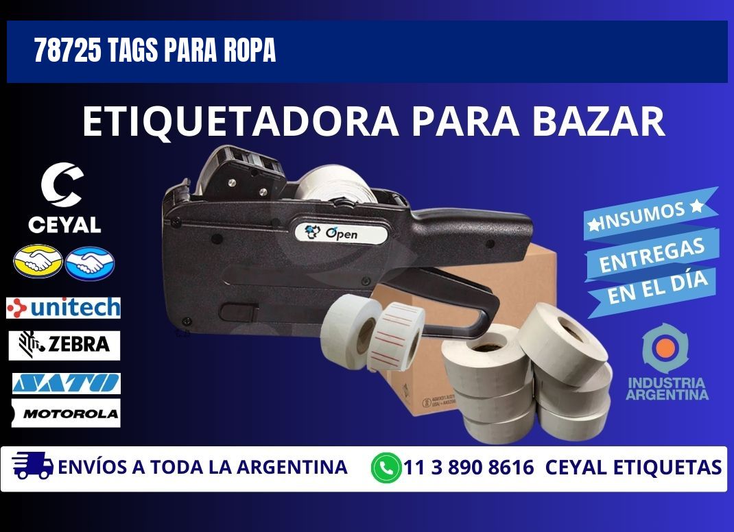 78725 Tags para ropa