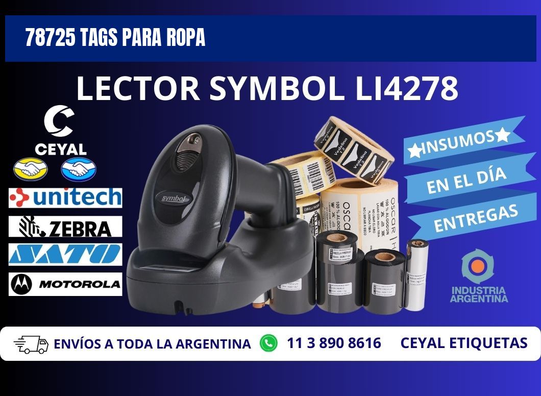 78725 Tags para ropa
