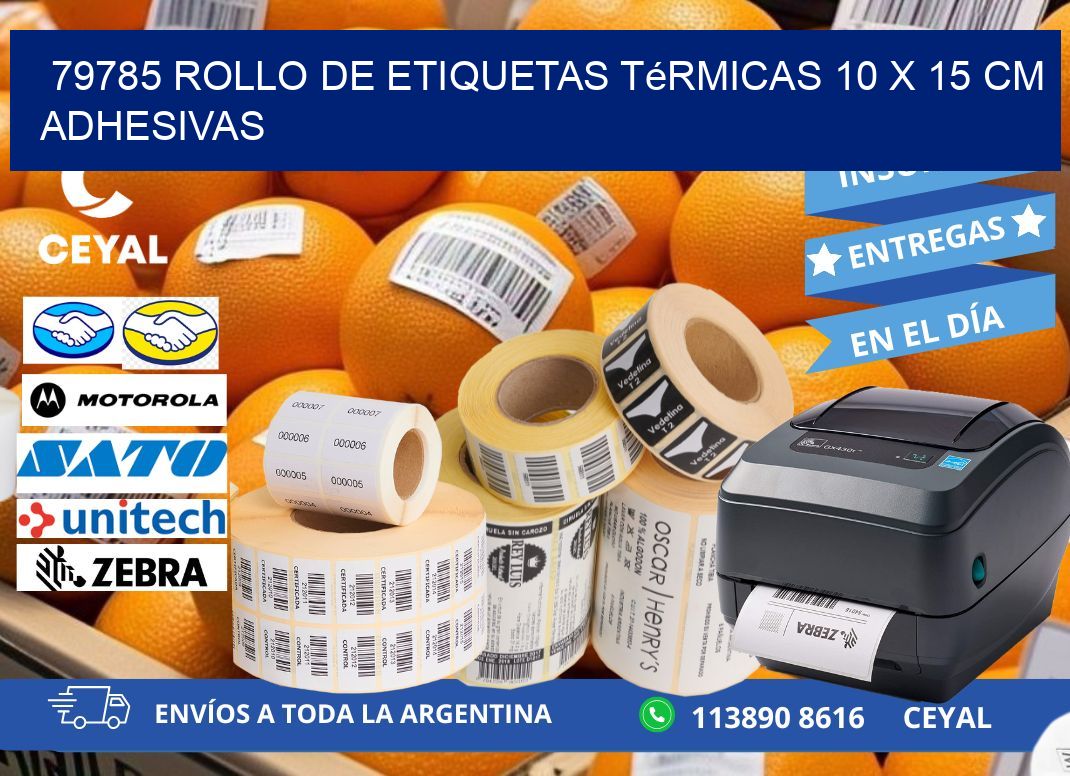 79785 Rollo de Etiquetas Térmicas 10 x 15 cm Adhesivas