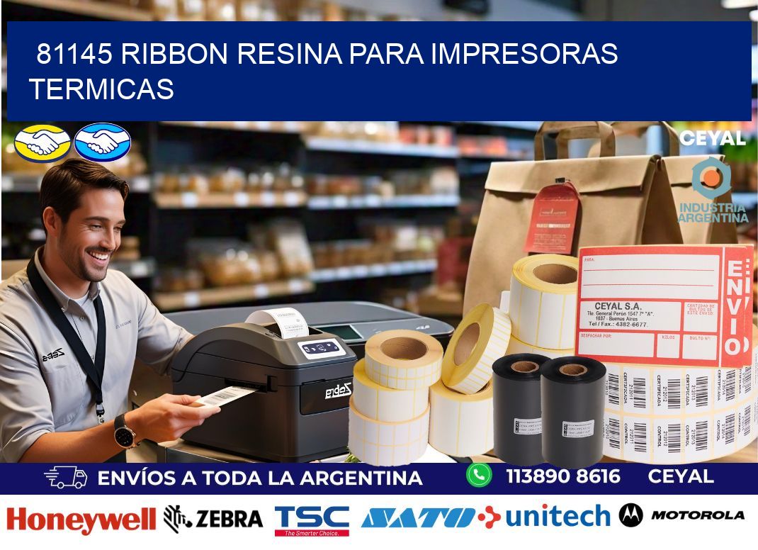 81145 ribbon resina para impresoras termicas