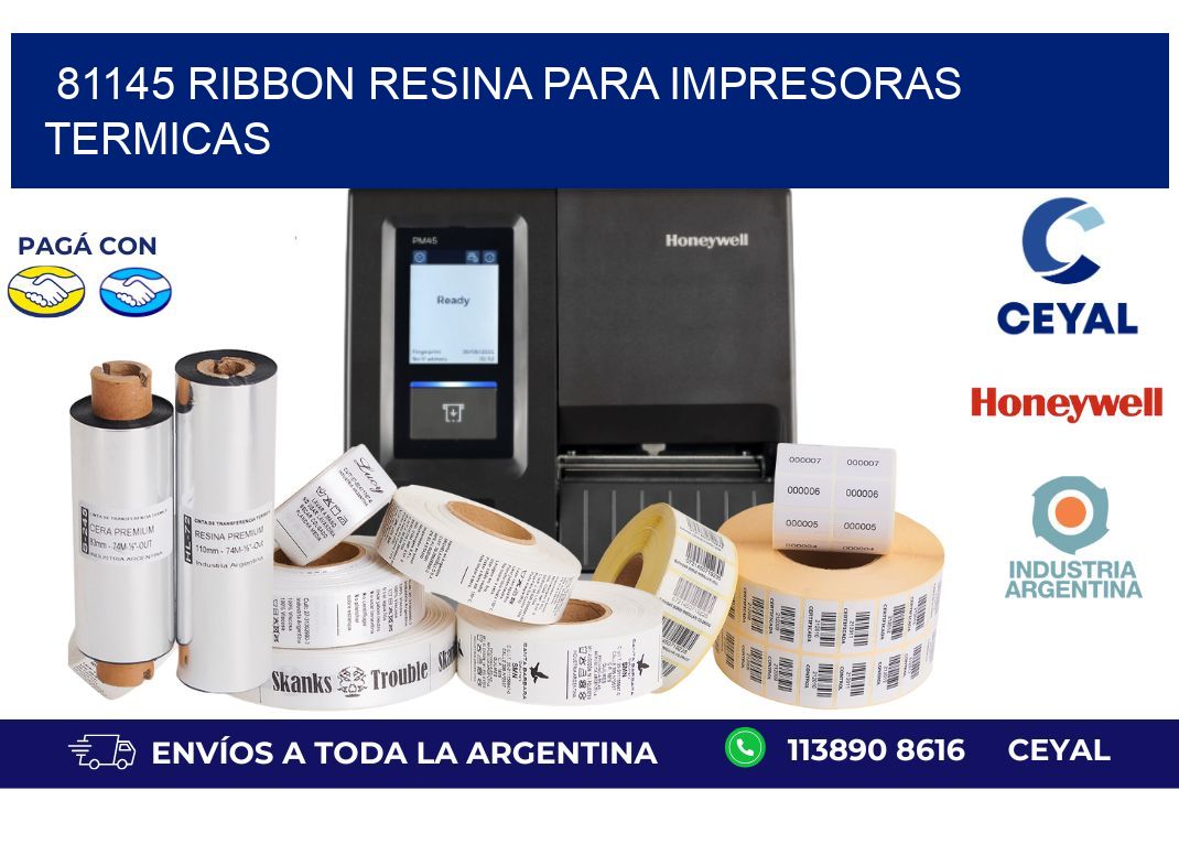 81145 ribbon resina para impresoras termicas