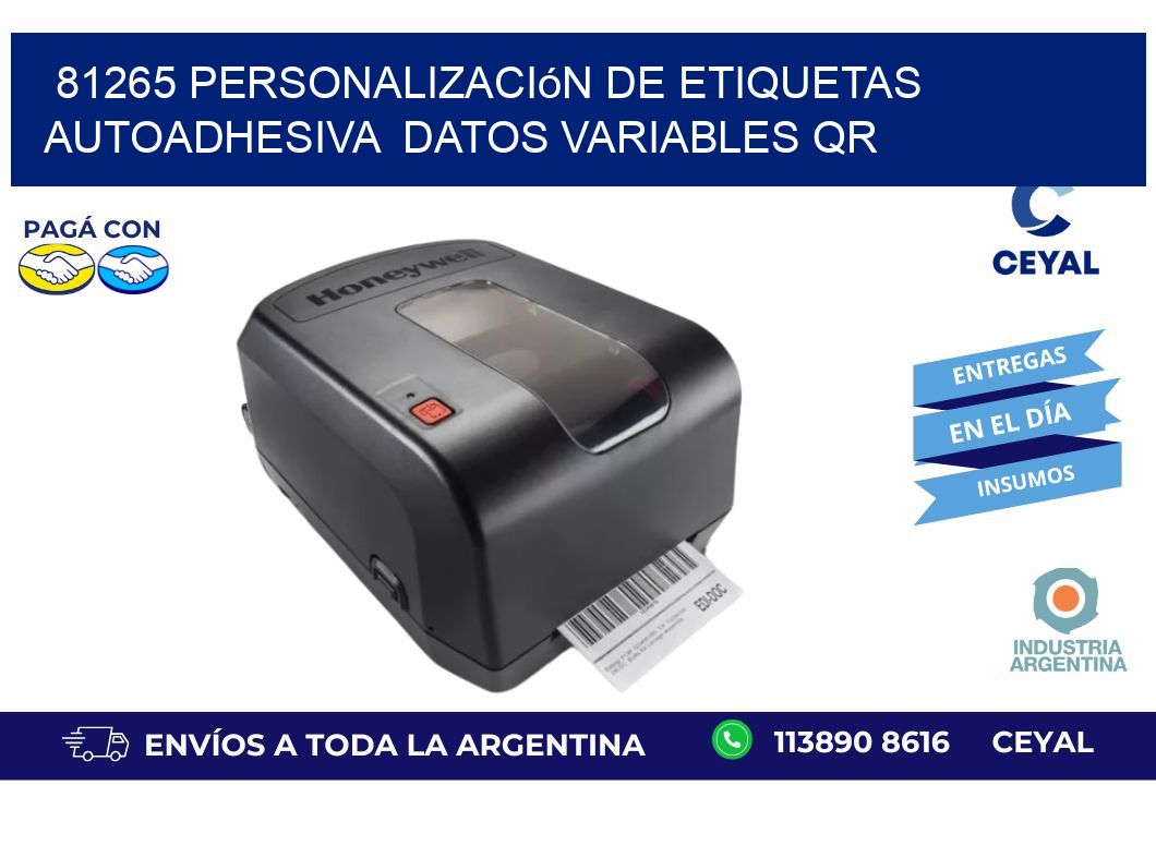 81265 Personalización de etiquetas autoadhesiva  datos variables QR