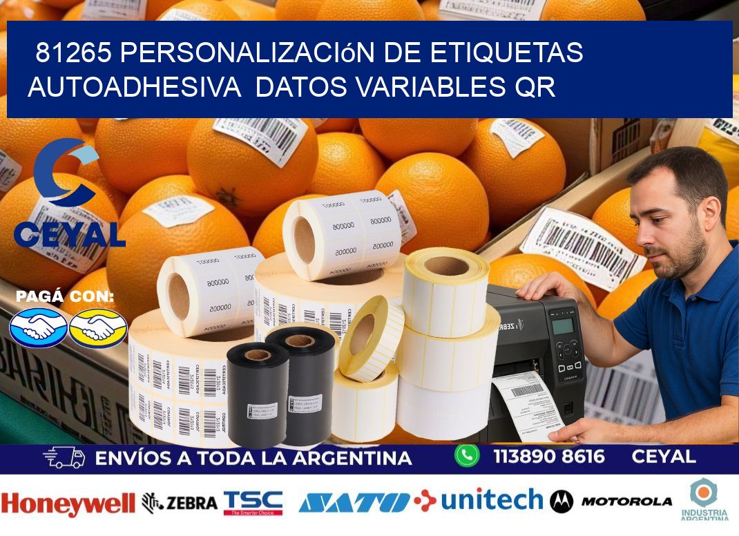 81265 Personalización de etiquetas autoadhesiva  datos variables QR