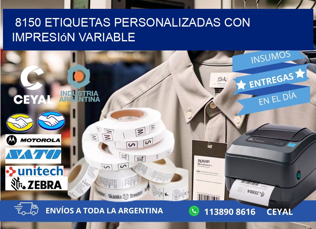 8150 etiquetas personalizadas con impresión variable