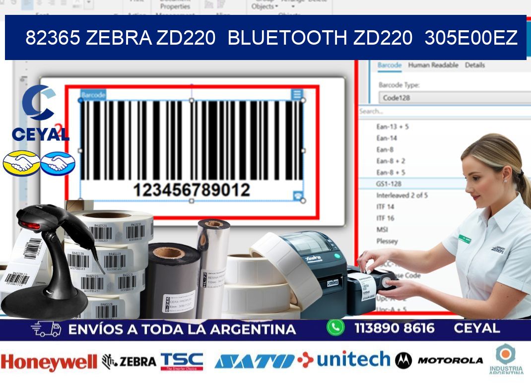 82365 Zebra ZD220 Bluetooth ZD220 305E00EZ