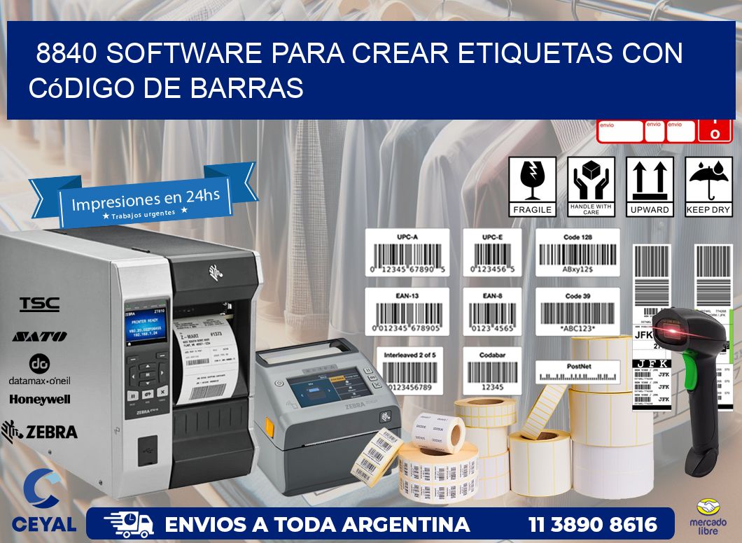 8840 Software para crear etiquetas con código de barras