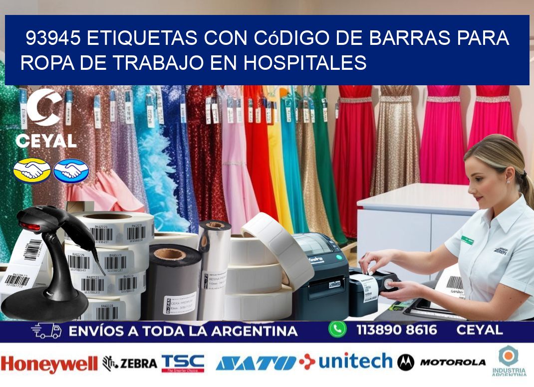 93945 Etiquetas con código de barras para ropa de trabajo en hospitales