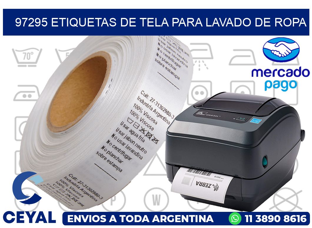 97295 Etiquetas de tela para lavado de ropa