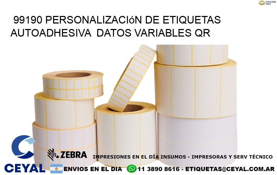 99190 Personalización de etiquetas autoadhesiva  datos variables QR