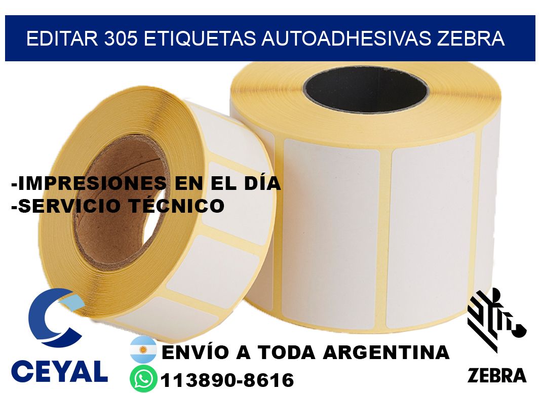 EDITAR 305 ETIQUETAS AUTOADHESIVAS ZEBRA