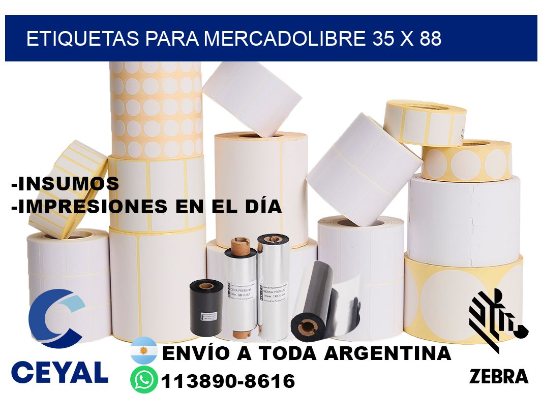 ETIQUETAS PARA MERCADOLIBRE 35 x 88