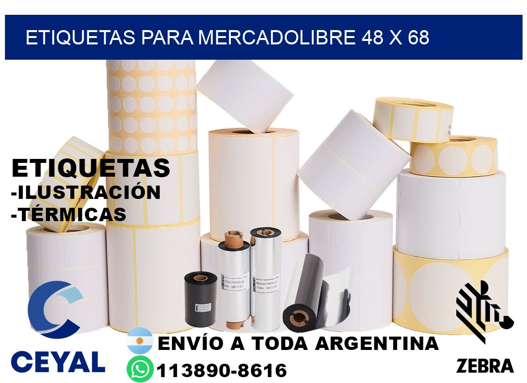 ETIQUETAS PARA MERCADOLIBRE 48 x 68