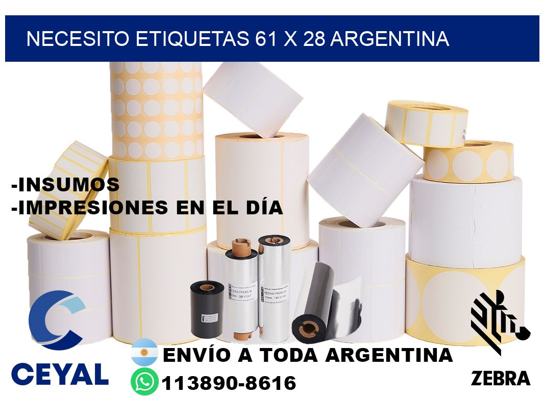 Necesito etiquetas 61 x 28 argentina