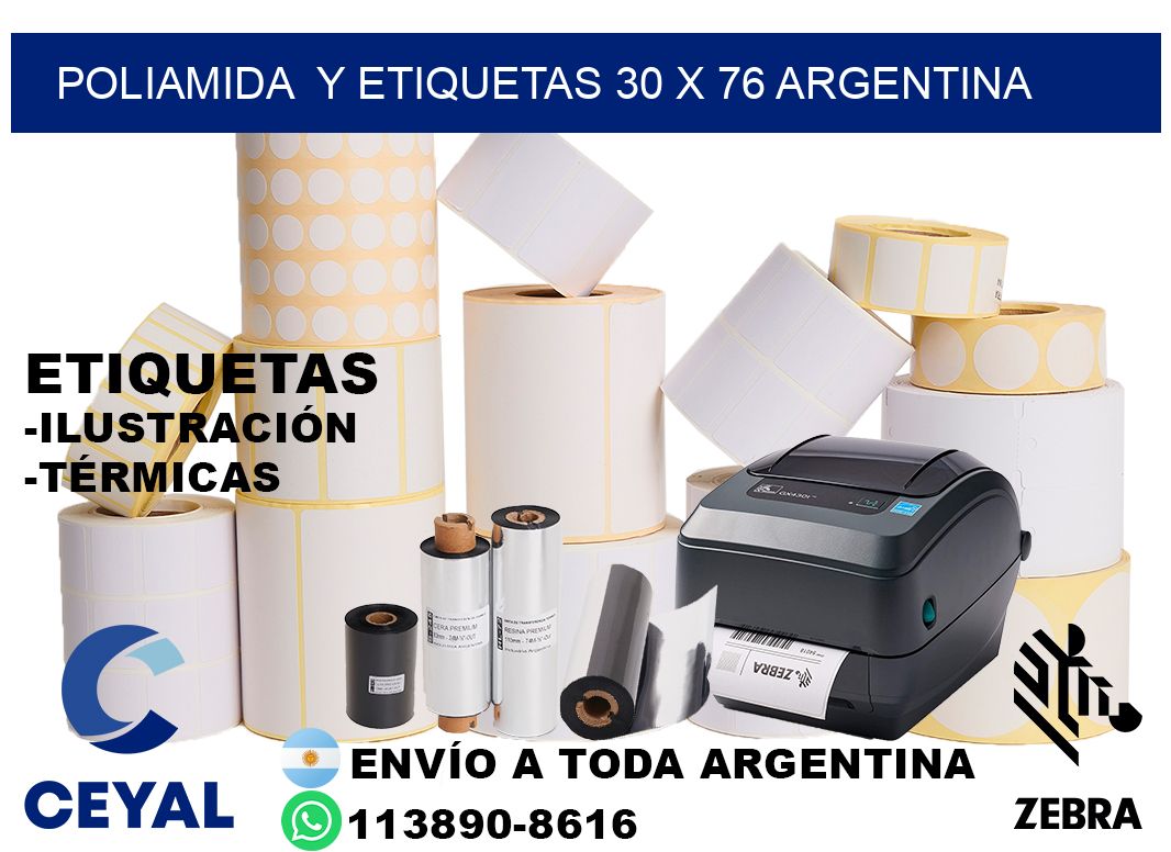 Poliamida y etiquetas 30 x 76 argentina