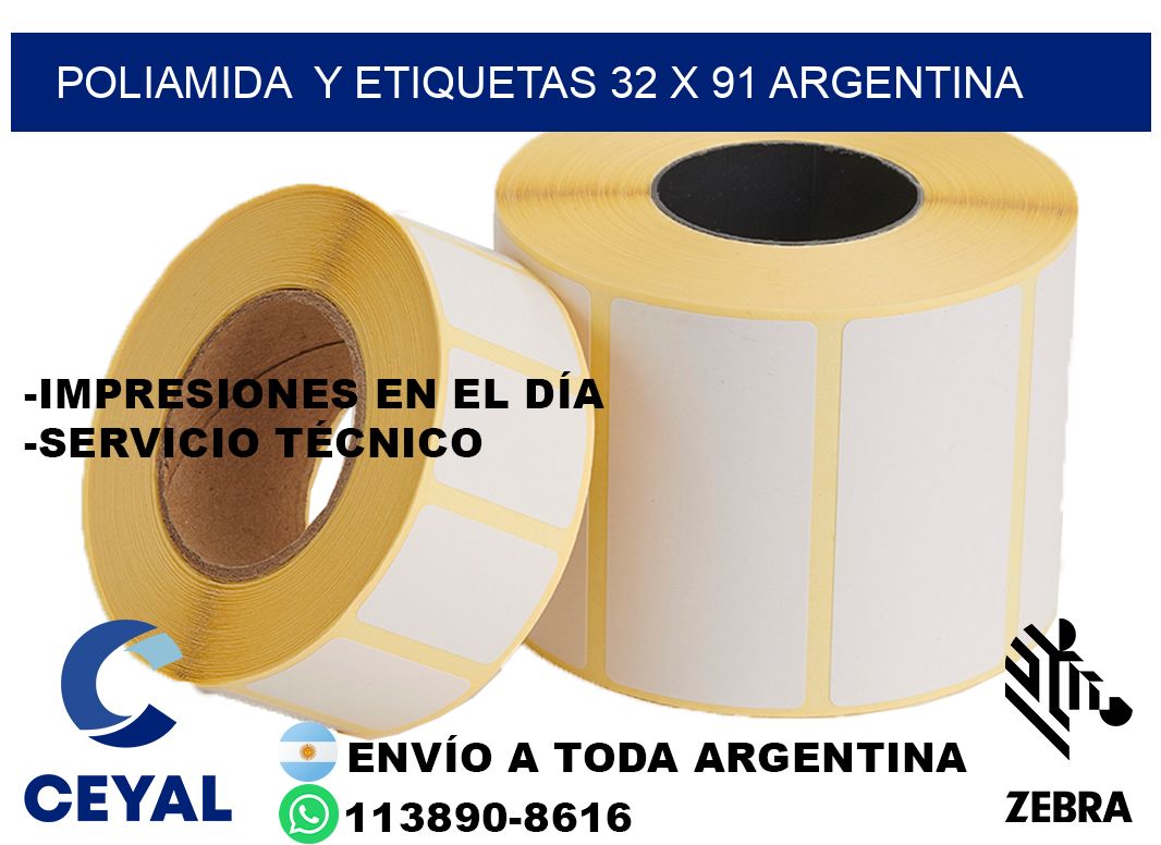 Poliamida y etiquetas 32 x 91 argentina