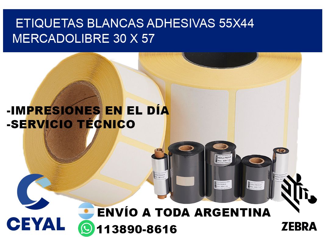 etiquetas blancas adhesivas 55x44 mercadolibre 30 x 57
